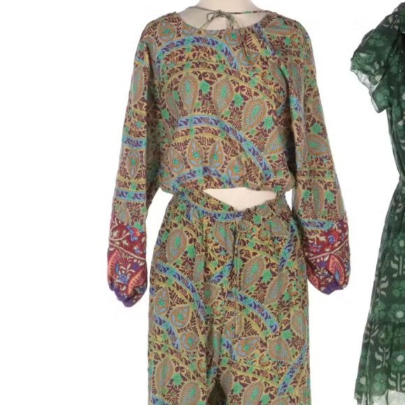 Boteh Paisley Pant and Crop Top Set - Picture 1 of 6